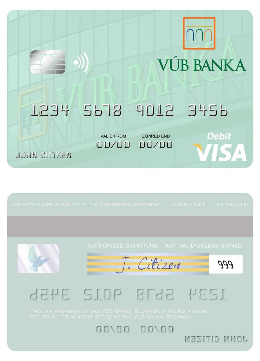 Slovakia VÚB Banka visa debit card